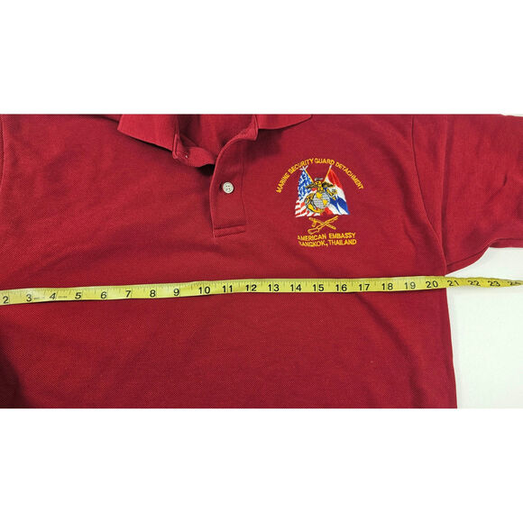 American embassy Thailand security guard L vintage polo red collector uniform - Picture 6 of 6